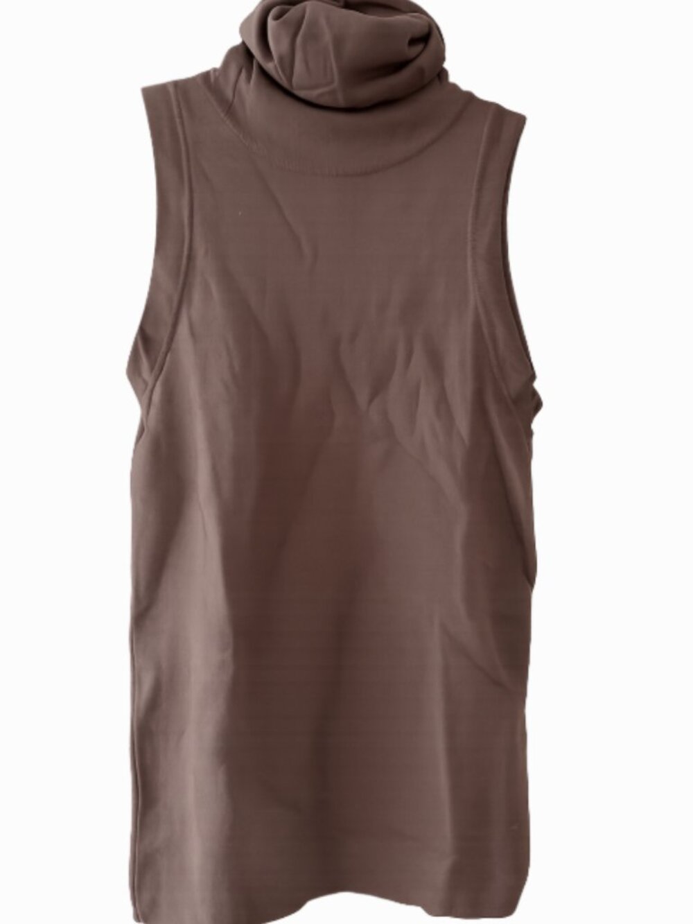 Zara Taupe Brown Sleeveless Knit Turtleneck Top S